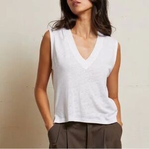 perfectwhitetee Lucy Women's Linen Jersey V-Neck Tank